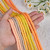 10 Strands 5 Colors Flat Round Handmade Polymer Clay Beads CLAY-SZ0002-02A-3