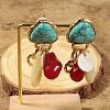 Triangle Alloy Plastic Dangle Stud Earrings EJEW-Q035-01G-2
