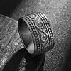 Vintage Totem Stainless Steel Wide Finger Rings for Men FS-WG9BFEA-09-1