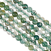 Olycraft 2 Strands Natural Moss Agate Beads Strands G-OC0005-64-1
