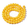 Natural Dyed Yellow Jade Gemstone Bead Strands G-R271-6mm-Y07-3