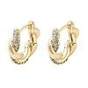 Brass Clear Cubic Zirconia Hoop Earrings EJEW-Q014-29G-5