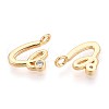 Brass Micro Pave Cubic Zirconia Charms KK-N263-97G-V-2
