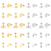 Unicraftale 40Pcs 10 Styles 304 Stainless Steel Stud Earring Findings STAS-UN0059-82-1