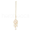 Natural Quartz Crystal with Rack Plating Brass Pendants Decorations AJEW-B023-01G-03-1