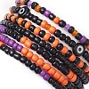 7Pcs 7 Styles Evil Eye & Word Glass & Lampwork Beaded Stretch Bracelet Sets BJEW-JB10447-5