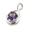 925 Sterling Silver Pave Cubic Zirconia Pendants STER-V001-03P-06-2