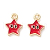 Rack Plating Eco-friendly Brass Enamel Charms KK-D073-01G-NR-3