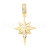 Brass Micro Pave Clear Cubic Zirconia Pendants KK-S510-28G-1