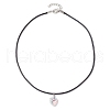 8Pcs 8 Styles Electroplated Glass Heart Flower Moon Pendant Necklaces NJEW-JN05136-5