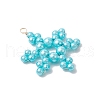 6Pcs 3 Styles Glass Snowflake Pendants PALLOY-JF03950-04-4
