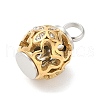 304 Stainless Steel Rhinestone Urn Ashes Pendants STAS-Q327-01-2
