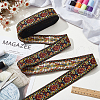 10 Yards Ethnic Style Polyester Jacquard Flower Ribbon OCOR-WH0078-185A-5