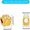 Tibetan Style Zinc Alloy Dog Paw Prints European Beads MPDL-PH0001-07-RS-WH-2