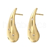 Rack Plating Teardrop Brass Micro Pave Clear Cubic Zirconia Stud Earrings EJEW-H143-18G-4