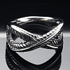 Criss Cross 304 Stainless Steel Finger Rings FS-WG1CD1D-01-1