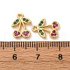 Brass Micro Pave Cubic Zirconia Charms KK-F898-08G-3