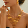 Elegant Alloy Hollow Oval Tassel Necklace & Earrings Set for Wedding Engagement MR8417-3