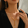 Iron Round Beaded Tassel Necklaces & Earrings Sets for Women's Parties YL3533-4