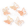 Baking Painted Transparent Glass Petal Beads DGLA-N004-11-1
