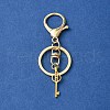 304 Stainless Steel Initial Letter Key Charm Keychains KEYC-YW00004-08-2