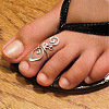 Boho Adjustable Brass Twisted Wire Wrapped Long Toe Rings FS-WG2F3DA-01-1