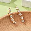 Stick Brass Micro Pave Cubic Zirconia Stud Earrings for Women EJEW-G428-19G-02-1