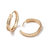 Brass Cubic Zirconia Hoop Earrings for Women EJEW-M238-07KCG-2