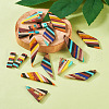 16Pcs 8 Styles Transparent Resin & Walnut Wood Big Pendants RESI-TA0001-84-5