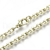 Brass Cable Chains Necklace Making MAK-N034-004B-14KC-1