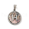 304 Stainless Steel with Paua Shell Pendants STAS-G268-02H-P-2