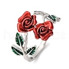 Zinc Alloy Enamel Open Cuff Rings for Women RJEW-U058-01P-4