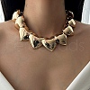 Iron 3D Heart Link Chain Choker Necklaces for Women NJEW-V003-02G-1