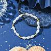 ABS Plastic Imitation Pearl Rice Beaded Stretch Bracelets for Women BJEW-JB10577-2