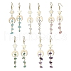 Moon & Sun & Star Brass Asymmetrical Earrings EJEW-JE05461-2