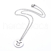 304 Stainless Steel Pendant Necklaces NJEW-E147-06P-2