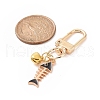Cat & Fishbone Shape Alloy Enamel Charms Keychain KEYC-JKC00431-02-3