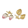 Strawberry 304 Stainless Steel Enamel Pendants STAS-L290-21D-G-2