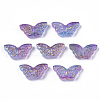 Transparent Spray Painted Glass Beads GLAA-R215-05-E-2
