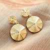 Flat Round Brass Dangle Stud Earrings EJEW-R025-25G-2