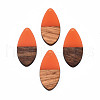 Transparent Resin & Walnut Wood Pendants RESI-N025-032-C07-2