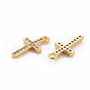 Brass Clear Cubic Zirconia Charms KK-N233-109-NF-2