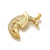 Rack Plating Brass with Cubic Zirconia Pendants KK-Z086-13G-02-2