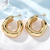 C-Shaped 304 Stainless Steel Stud Earrings EJEW-A125-24G-2