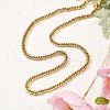 6MM 304 Stainless Steel Cuban Link Chain Necklaces for Women NJEW-B131-04G-3