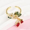 Brass Micro Pave Cubic Zirconia Cuff Rings for Women RJEW-F182-08A-G-2