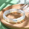 Sqaure Opalite Beads Stretch Bracelets for Women Men BJEW-C097-06X-2