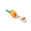 Mother's Day Carnation Glass Seed Beads & Acrylic Dendant ecorations HJEW-MZ00228-02-4