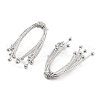 Bowknot Brass Tassel Stud Earrings for Women EJEW-S216-01P-2