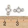 Rack Plating Brass Pave Clear Cubic Zirconia Links KKB-L215-047B-P-3